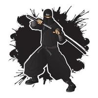 Black Ninja Warrior vector