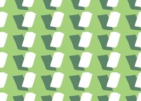 Hand drawn, green, white color shapes seamless pattern vector