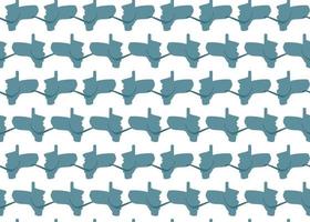 Hand drawn, blue, white abstract shapes seamless pattern vector
