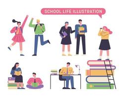 school student character set vector