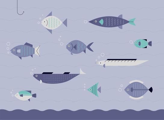 Underwater fish design.