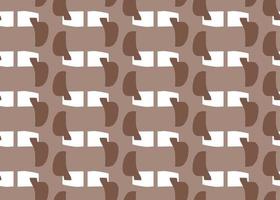Hand drawn, brown, white shapes seamless pattern vector
