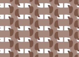 Hand drawn, brown, white shapes seamless pattern vector