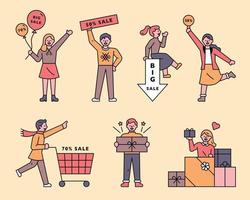 sale event collection with people vector