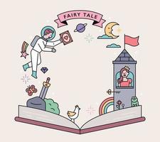 Fairy tale book design vector