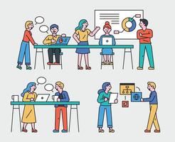 business teamwork people set. vector