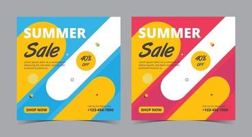 Summer sale poster, super sale social media post and flyer vector