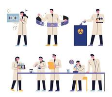 scientist character set. vector