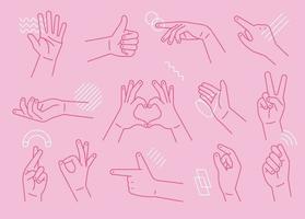 hand sign set. vector