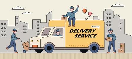 delivery service concept poster vector