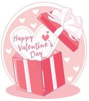 Happy valentines day. Valentines day gift box. vector