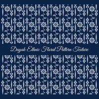 blue Dayak Ethnic Floral Pattern Texture vector