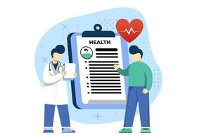 medicine and healthcare concept vector illustration. health examination, patient consultation, can use for web, homepage, mobile apps, web banner. character cartoon Illustration flat style.