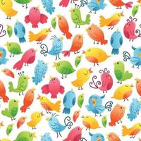 Super Cute Birds Seamless Pattern Background vector