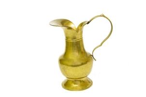 Brass vase on a white background photo