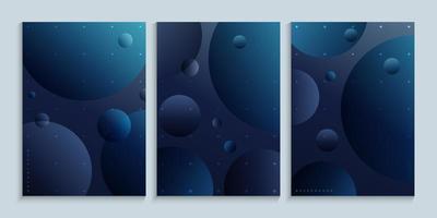 Minimalist poster wall art with planets in outer space vector