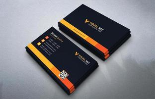 tarjeta de visita simple negra y naranja vector
