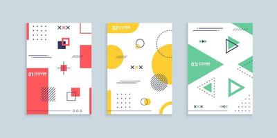 Abstract geometric cover design collection vector