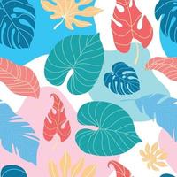 Tropical leaf seamless pattern vector