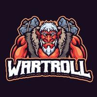 war troll mascot character vector