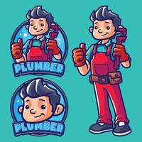 plumber Mascot Logo Template vector