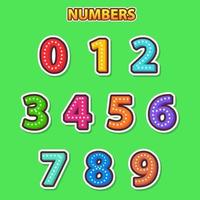 colorful number set vector