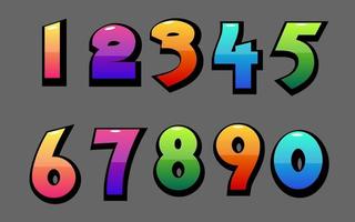 Colorful Number Set vector