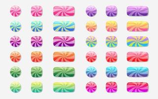 Game Design Colorful Button Set vector