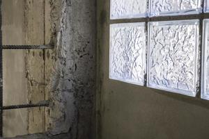 Minimal loft style window on concrete wall photo