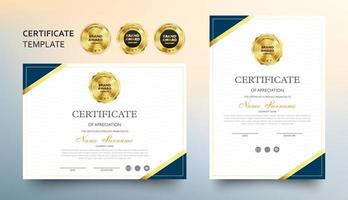 Certificate of appreciation template with luxury and modern pattern, diploma, vector illustration