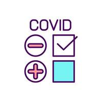 prueba de coronavirus negativa icono de color rgb vector