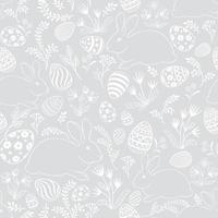 Pascua de patrones sin fisuras. primavera fondo suave con huevos de pascua y conejito. Fondo de pantalla de azulejos de Pascua vector