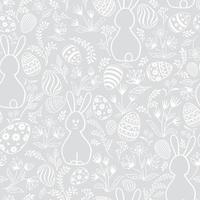 Easter holday seamless pattern. Spring gentle background with easter eggs and bunny. Happy Easter tile wallpaper vector