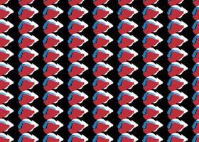 Hand drawn, red, blue, black, white color shapes seamless pattern vector