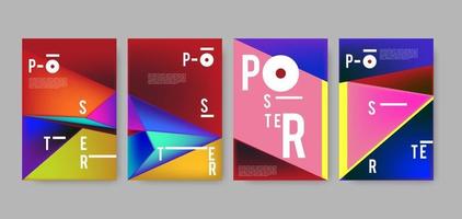 Vector colorful geometric triangle poster design template