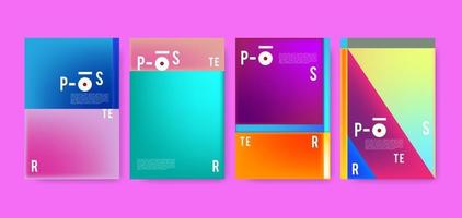 Vector colorful geometric triangle poster design template
