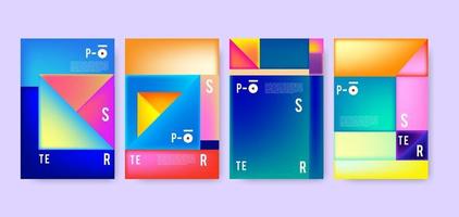 Vector colorful geometric triangle poster design template