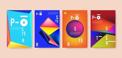 Vector colorful geometric triangle poster design template