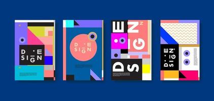 Vector colorful geometric abstract and text collage poster