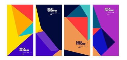 Vector colorful abstract geometric and curve poster