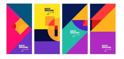 Vector colorful abstract geometric and curve poster