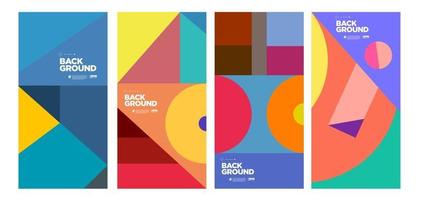 Vector colorful abstract geometric and curve poster