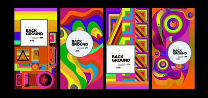 Vector colorful abstract liquid geometric ethnic background banner