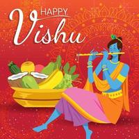 Flat Happy Vishu Concept vector