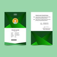 plantilla de diseño de tarjeta de identificación elegante verde vector