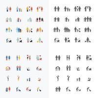 Family silhouette icons flat design vector set.