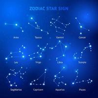 Zodiac horoscope star signs vector illustrations.