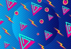 Retro geometric background with lightning vector