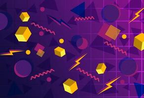 new retro geometry and lightning background vector