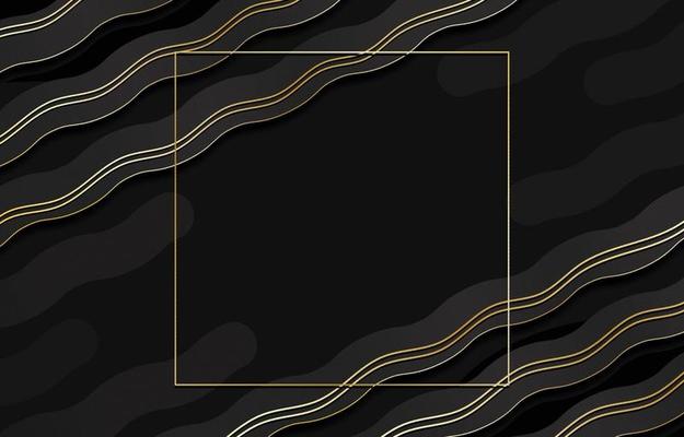Flow And Square Black Gold Background
